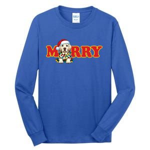 Dog Santa Hat Merry Christmas Puppy Lover Xmas Holiday Great Gift Tall Long Sleeve T-Shirt