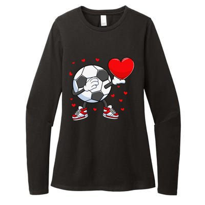 Dabbing Soccer Heart Valentine's Day Football Player Gift Womens CVC Long Sleeve Shirt