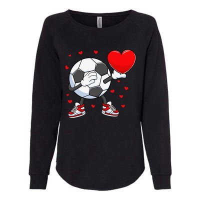 Dabbing Soccer Heart Valentine's Day Football Player Gift Womens California Wash Sweatshirt