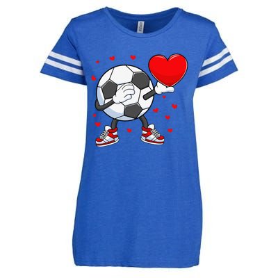 Dabbing Soccer Heart Valentine's Day Football Player Gift Enza Ladies Jersey Football T-Shirt