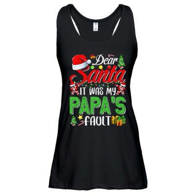 Dear Santa It Was My Papas Fault Christmas Ladies Essential Flowy Tank
