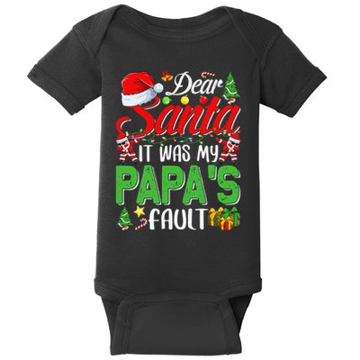 Dear Santa It Was My Papas Fault Christmas Baby Bodysuit