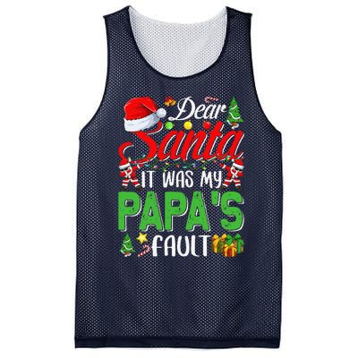 Dear Santa It Was My Papas Fault Christmas Mesh Reversible Basketball Jersey Tank