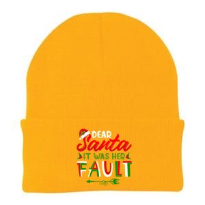 Dear Santa It Was Her Fault Matching Couples Christmas Gift Knit Cap Winter Beanie