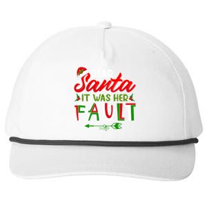 Dear Santa It Was Her Fault Matching Couples Christmas Gift Snapback Five-Panel Rope Hat