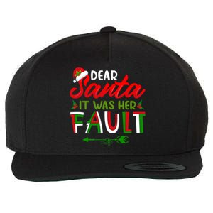 Dear Santa It Was Her Fault Matching Couples Christmas Gift Wool Snapback Cap