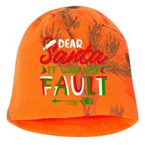 Dear Santa It Was Her Fault Matching Couples Christmas Gift Kati - Camo Knit Beanie