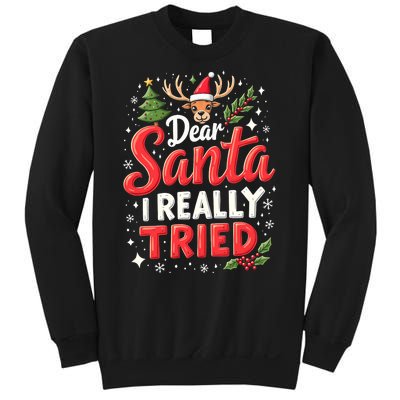 Dear Santa I Really Tried Christmas Family Matching Pyjama Sweatshirt