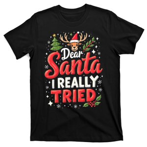 Dear Santa I Really Tried Christmas Family Matching Pyjama T-Shirt