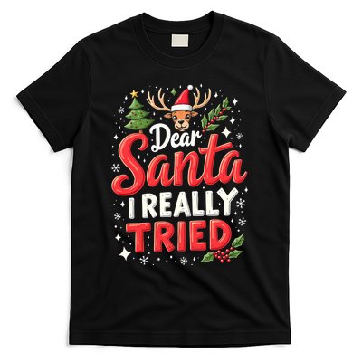 Dear Santa I Really Tried Christmas Family Matching Pyjama T-Shirt