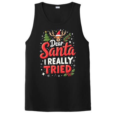 Dear Santa I Really Tried Christmas Family Matching Pyjama PosiCharge Competitor Tank