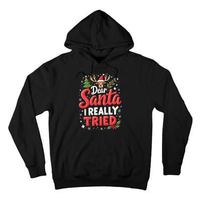 Dear Santa I Really Tried Christmas Family Matching Pyjama Tall Hoodie