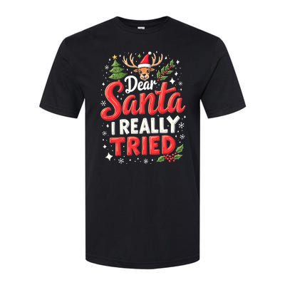 Dear Santa I Really Tried Christmas Family Matching Pyjama Softstyle CVC T-Shirt