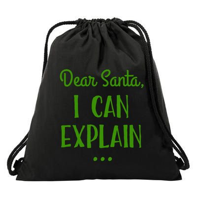 Dear Santa I Can Explain Christmas Drawstring Bag