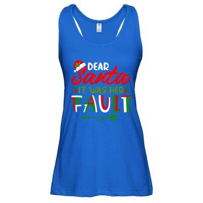 Dear Santa It Was Her Fault Matching Couples Christmas Gift Ladies Essential Flowy Tank