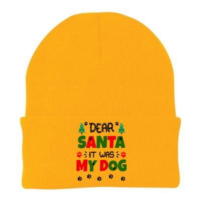 Dear Santa It Was My Dog Funny Naughty Xmas Knit Cap Winter Beanie