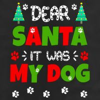 Dear Santa It Was My Dog Funny Naughty Xmas 7 Panel Mesh Trucker Snapback Hat