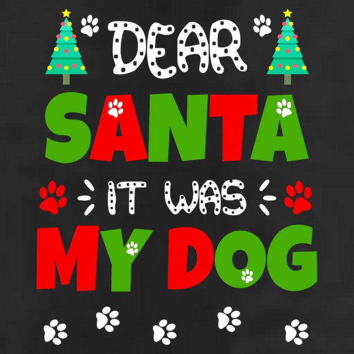 Dear Santa It Was My Dog Funny Naughty Xmas 7 Panel Mesh Trucker Snapback Hat