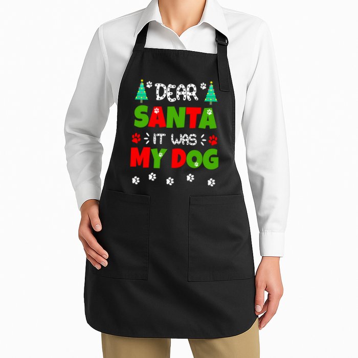Dear Santa It Was My Dog Funny Naughty Xmas Apron