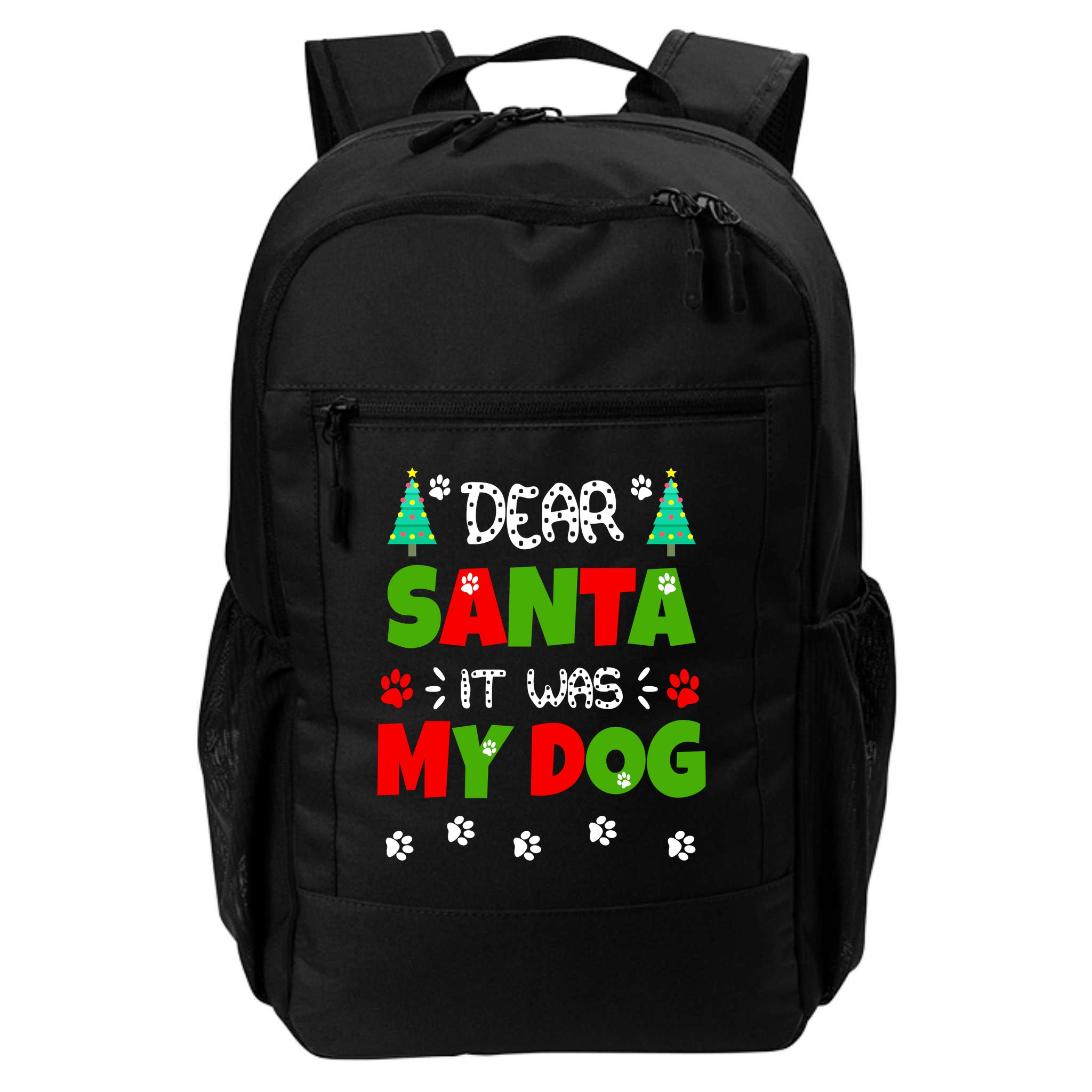 Dear Santa It Was My Dog Funny Naughty Xmas Backpack