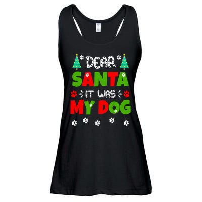 Dear Santa It Was My Dog Funny Naughty Xmas Ladies Essential Flowy Tank