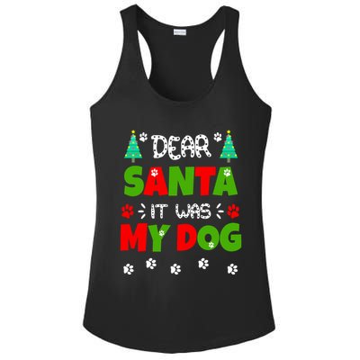 Dear Santa It Was My Dog Funny Naughty Xmas Ladies PosiCharge Competitor Racerback Tank