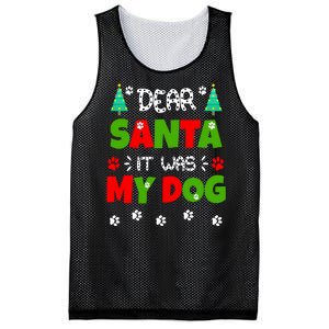 Dear Santa It Was My Dog Funny Naughty Xmas Mesh Reversible Basketball Jersey Tank