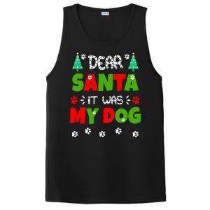 Dear Santa It Was My Dog Funny Naughty Xmas PosiCharge Competitor Tank