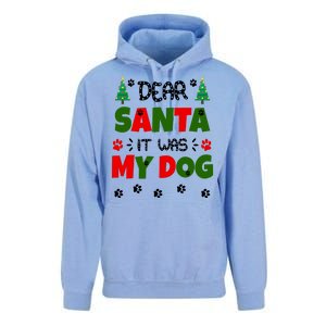 Dear Santa It Was My Dog Funny Naughty Xmas Unisex Surf Hoodie