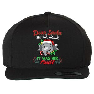 Dear Santa It Was Her Fault Siblings Matching Xmas Gift Wool Snapback Cap