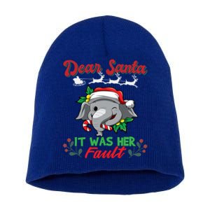 Dear Santa It Was Her Fault Siblings Matching Xmas Gift Short Acrylic Beanie