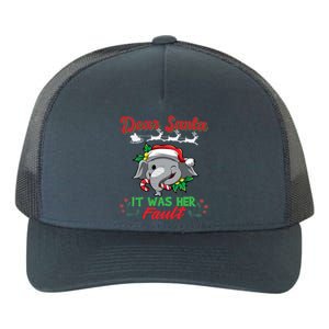 Dear Santa It Was Her Fault Siblings Matching Xmas Gift Yupoong Adult 5-Panel Trucker Hat