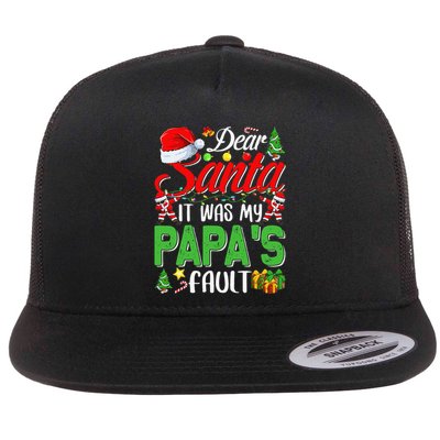 Dear Santa It Was My Papas Fault Christmas Flatbill Hat