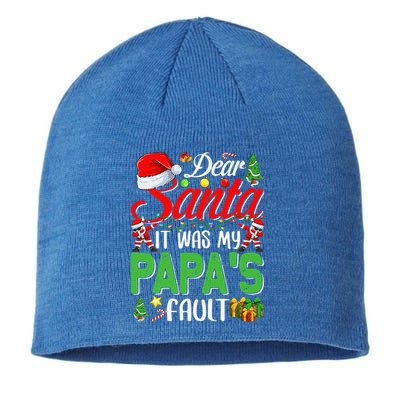 Dear Santa It Was My Papas Fault Christmas Sustainable Beanie