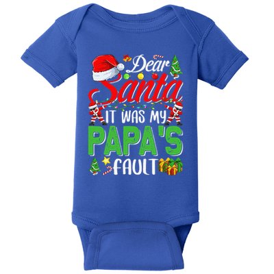 Dear Santa It Was My Papas Fault Christmas Baby Bodysuit