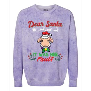 Dear Santa It Was Her Fault Siblings Matching Xmas Gift Colorblast Crewneck Sweatshirt