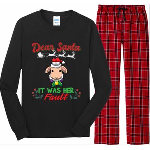 Dear Santa It Was Her Fault Siblings Matching Xmas Gift Long Sleeve Pajama Set