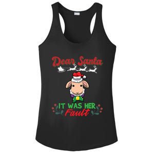 Dear Santa It Was Her Fault Siblings Matching Xmas Gift Ladies PosiCharge Competitor Racerback Tank