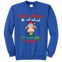 Dear Santa It Was Her Fault Siblings Matching Xmas Gift Sweatshirt