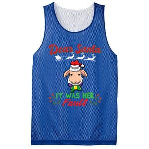 Dear Santa It Was Her Fault Siblings Matching Xmas Gift Mesh Reversible Basketball Jersey Tank