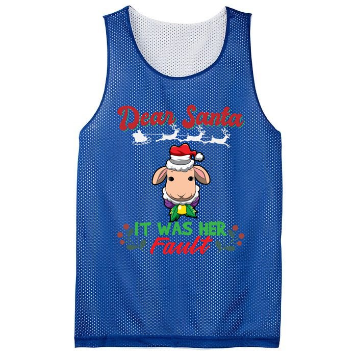 Dear Santa It Was Her Fault Siblings Matching Xmas Gift Mesh Reversible Basketball Jersey Tank