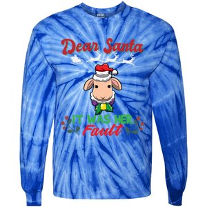 Dear Santa It Was Her Fault Siblings Matching Xmas Gift Tie-Dye Long Sleeve Shirt