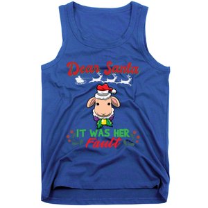 Dear Santa It Was Her Fault Siblings Matching Xmas Gift Tank Top