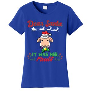 Dear Santa It Was Her Fault Siblings Matching Xmas Gift Women's T-Shirt