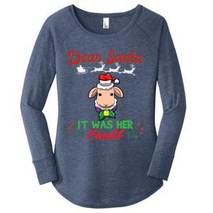 Dear Santa It Was Her Fault Siblings Matching Xmas Gift Women's Perfect Tri Tunic Long Sleeve Shirt