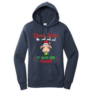 Dear Santa It Was Her Fault Siblings Matching Xmas Gift Women's Pullover Hoodie