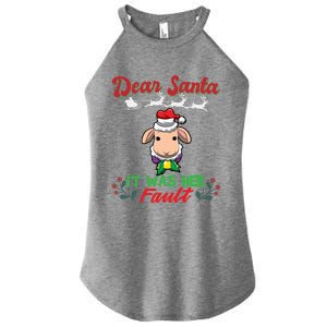 Dear Santa It Was Her Fault Siblings Matching Xmas Gift Women's Perfect Tri Rocker Tank