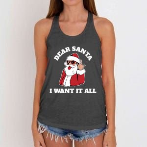 Dear Santa I Want It All Gift Women's Knotted Racerback Tank