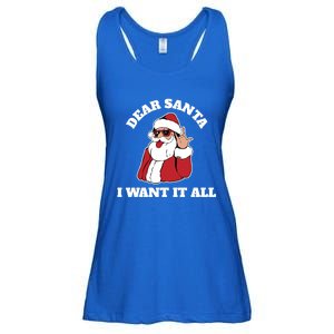 Dear Santa I Want It All Gift Ladies Essential Flowy Tank