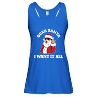 Dear Santa I Want It All Gift Ladies Essential Flowy Tank